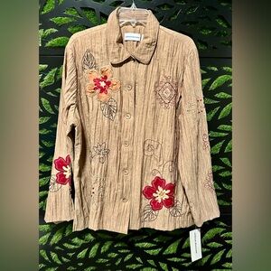 NWT Alfred Dunner Textured Lightweight Floral Blouse, Women's size 20